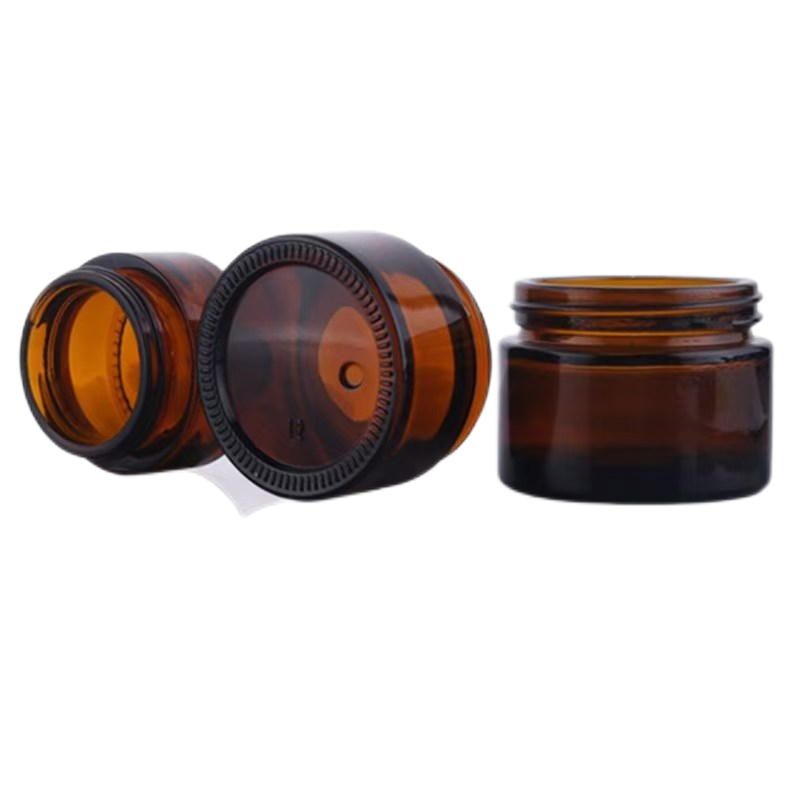 cream glass jar